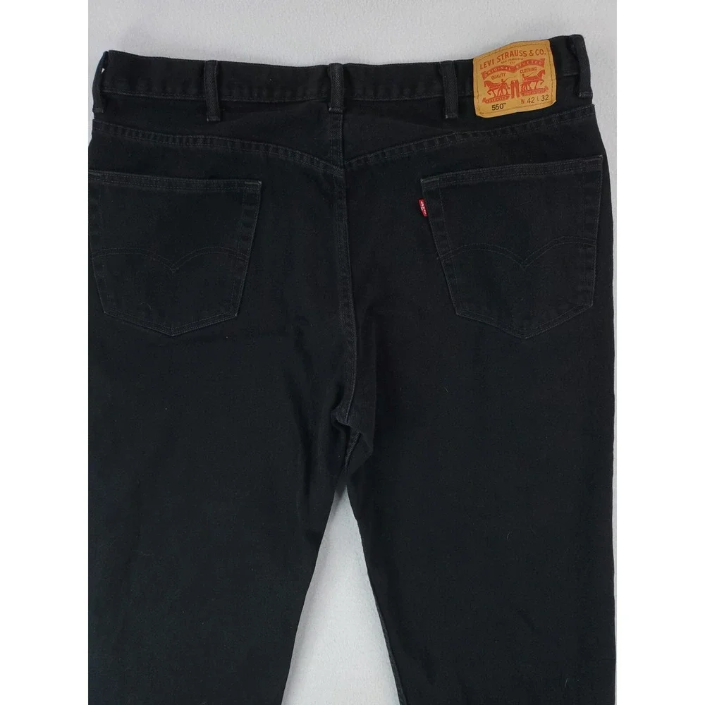 Levis Jeans Mens 40x30* Black 550 Relaxed Tapered Baggy Grunge Hip Hop Work Pant